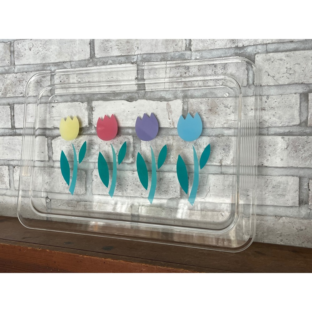 Rare Vintage‎ Dayton Hudson Marshall Fields Tulip Acrylic Serving Tray